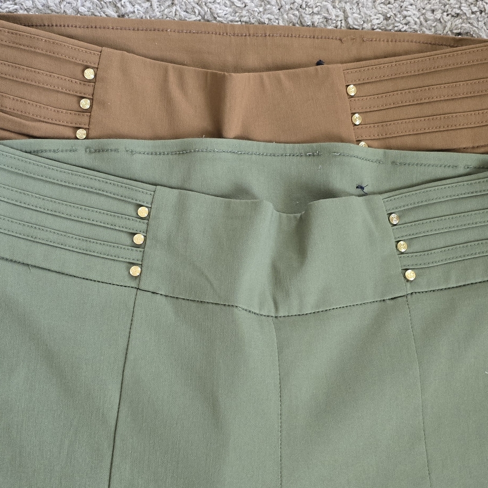 Rafaella Slim Fit Ankle Pants Olive Green and Tan sz 10